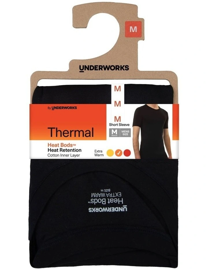 Heat Retention Short Sleeve Thermal in Black image 2