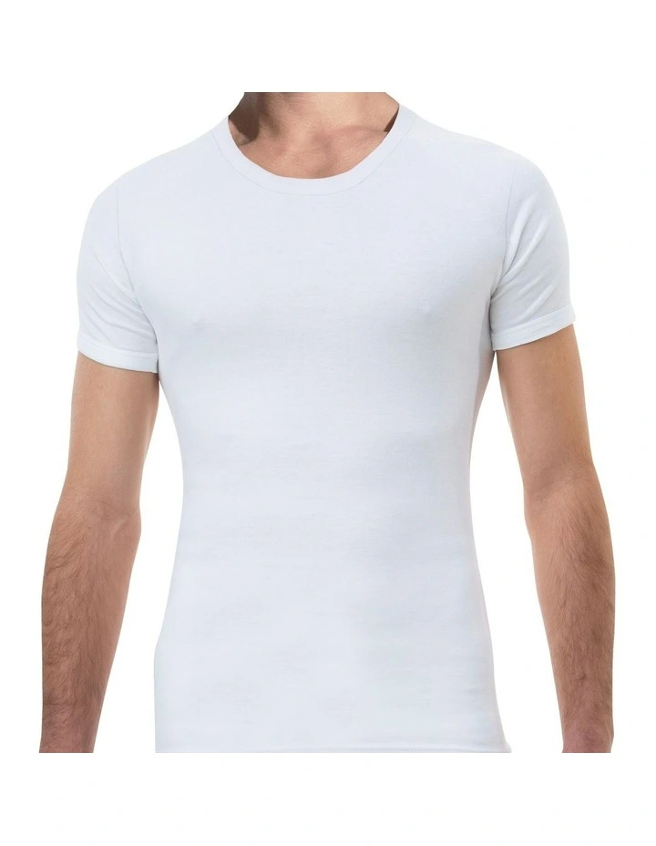 Heat Retention Short Sleeve Thermal in White image 1
