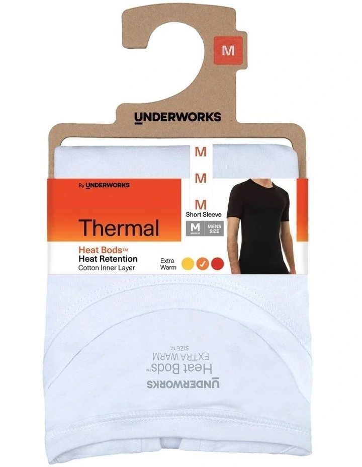 Heat Retention Short Sleeve Thermal in White image 1