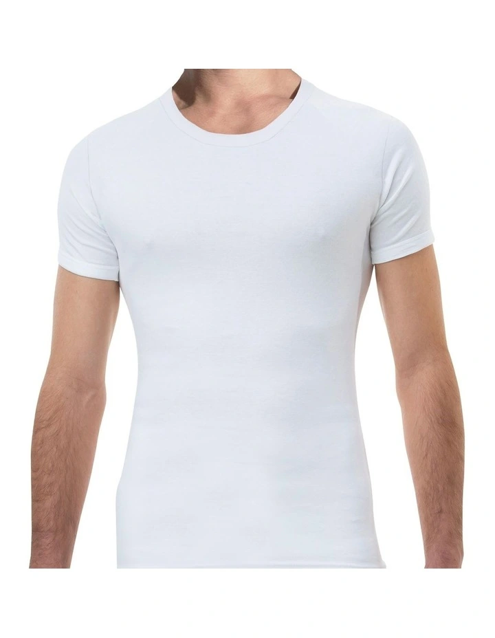 Heat Retention Short Sleeve Thermal in White image 2
