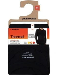 Heat Retention Long Sleeve Thermal in Black