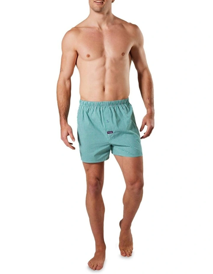 Gingham Cotton Boxer Shorts 3 Pack in Multi image 3
