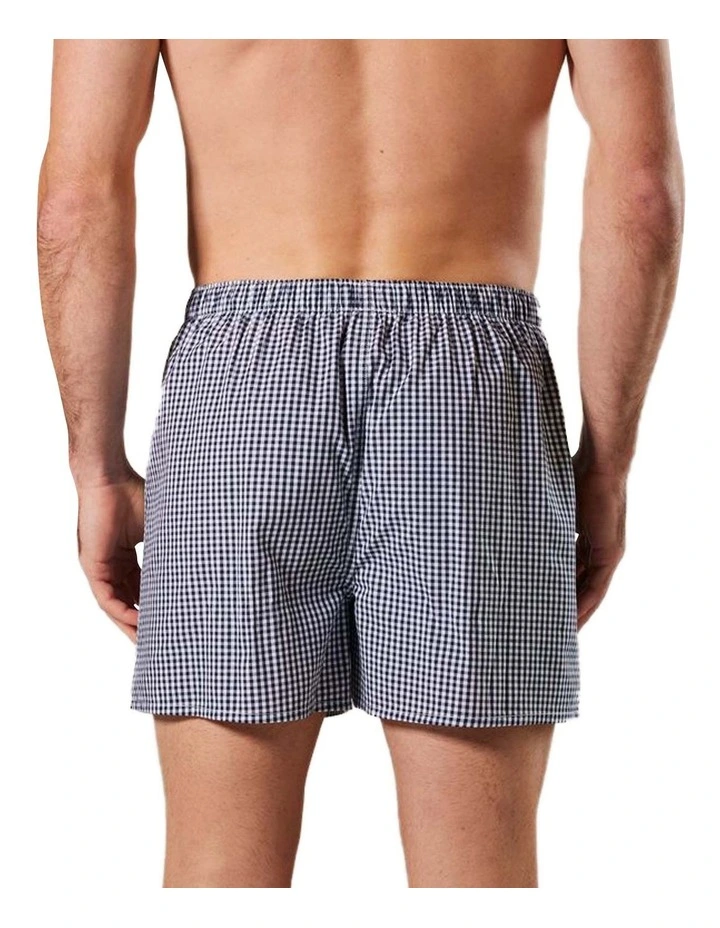 Gingham Cotton Boxer Shorts 3 Pack in Multi image 4