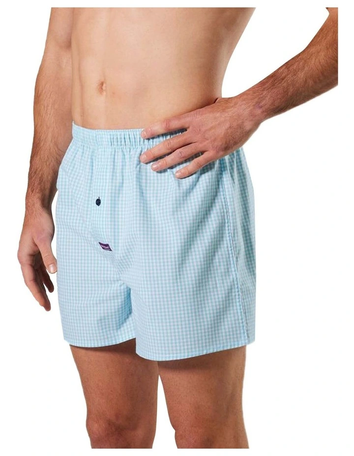Gingham Cotton Boxer Shorts 3 Pack in Multi image 5