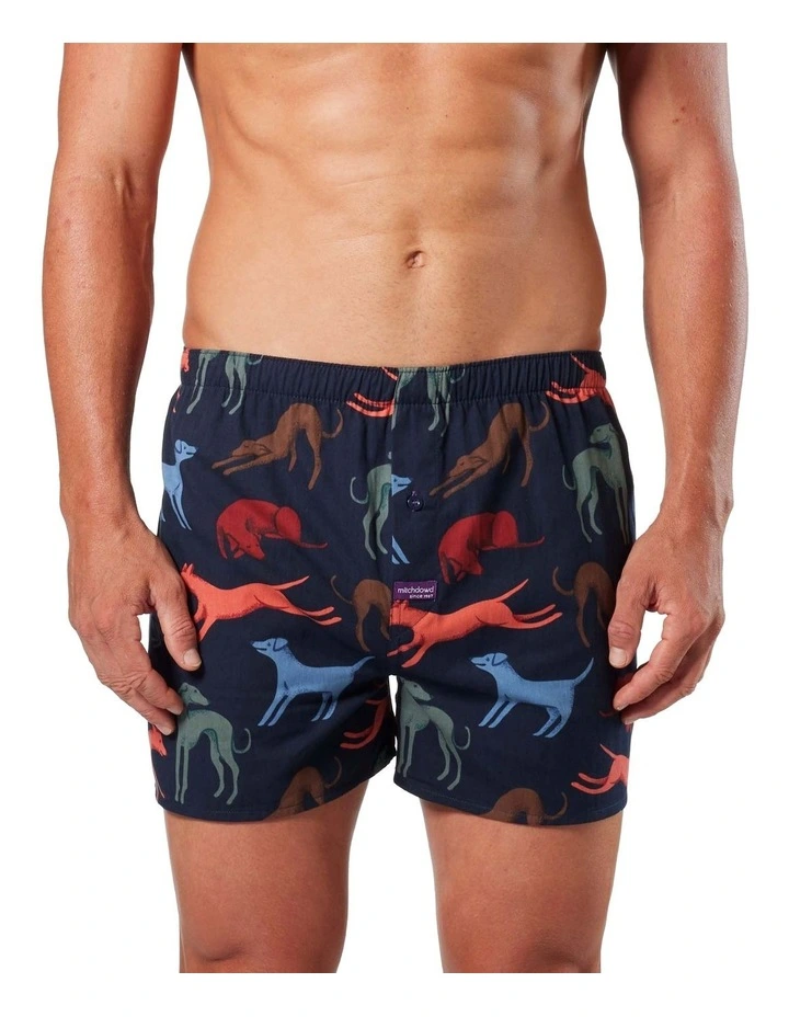 Mitch Dowd Greyhounds Cotton Boxer Shorts in Navy MYER