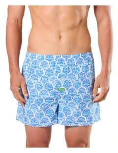 Ice Cold Tikis Bamboo Boxer Shorts in Blue