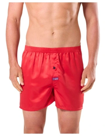 Satin Boxer Short in Red