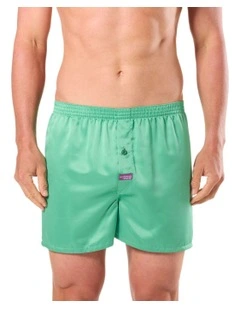 Satin Boxer Short in Green