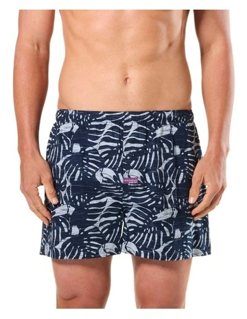 Hidden Toucan Cotton Boxer Shorts in Navy