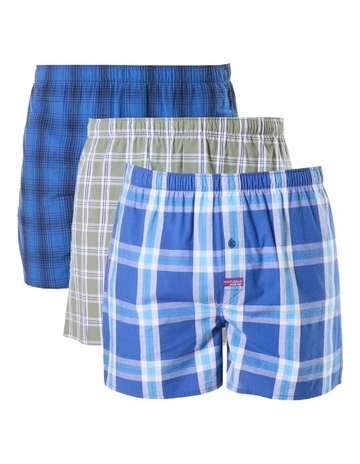 Checks Cotton Boxer Short 3 Pack in Multi
