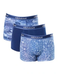 Gone Fishing Trunks 3 Pack in Blue