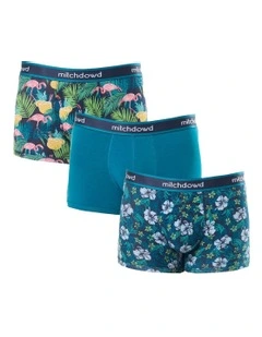 Flamingo Dream Trunks 3 Pack in Multi