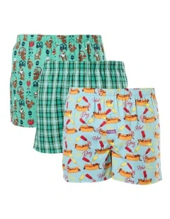 Bow Wow Bbq Woven Boxershorts 3 Pack in Multi