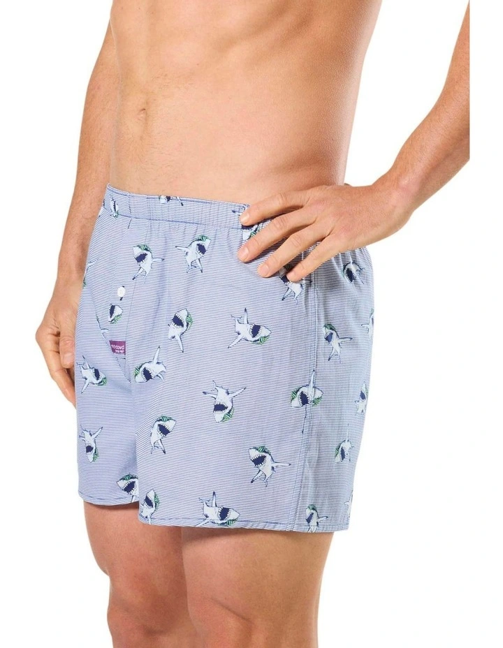 Sunny Jaws Woven Boxershorts 3 Pack in Blue image 2