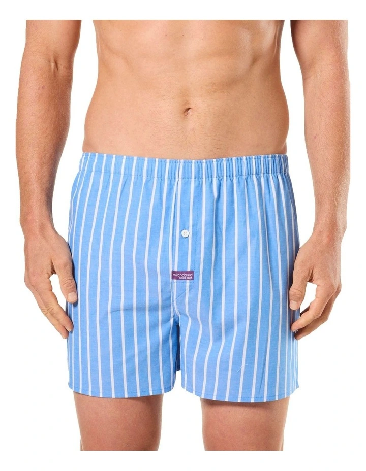 Stripes Woven Boxer Shorts Pack Of 3 in Blue image 2