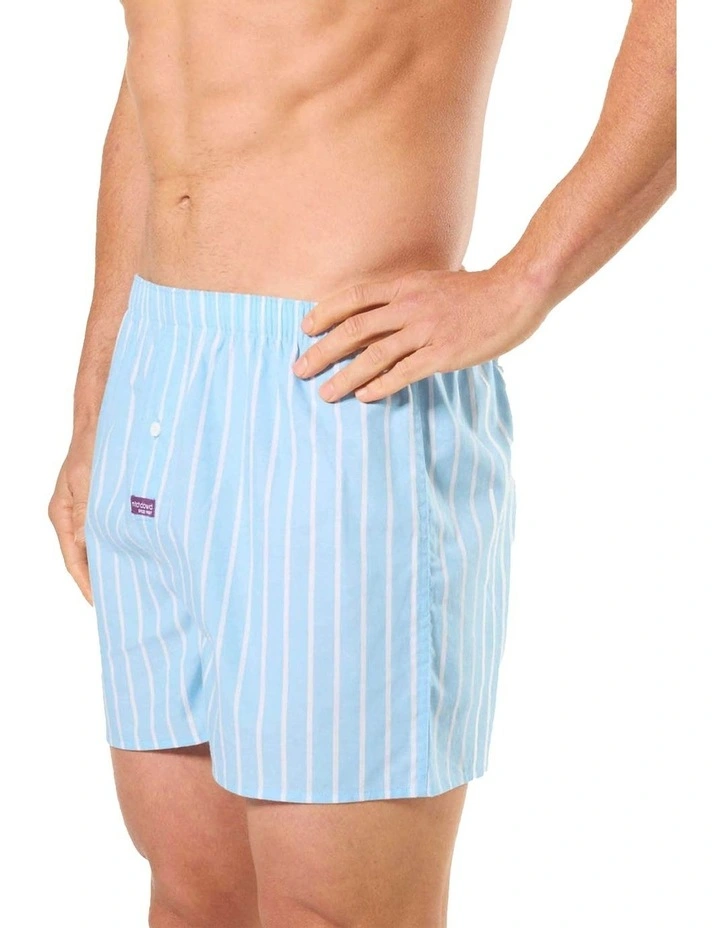Stripes Woven Boxer Shorts Pack Of 3 in Blue image 4