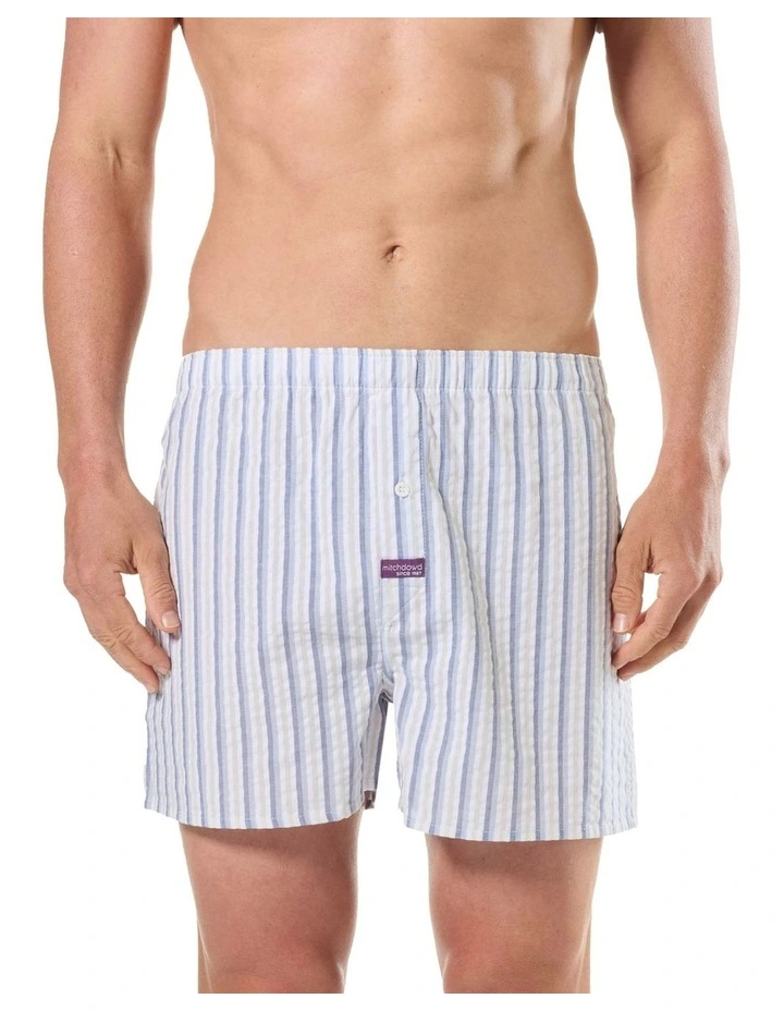 3 Pack Seersucker Neutral Stripes Woven Boxershorts image 2