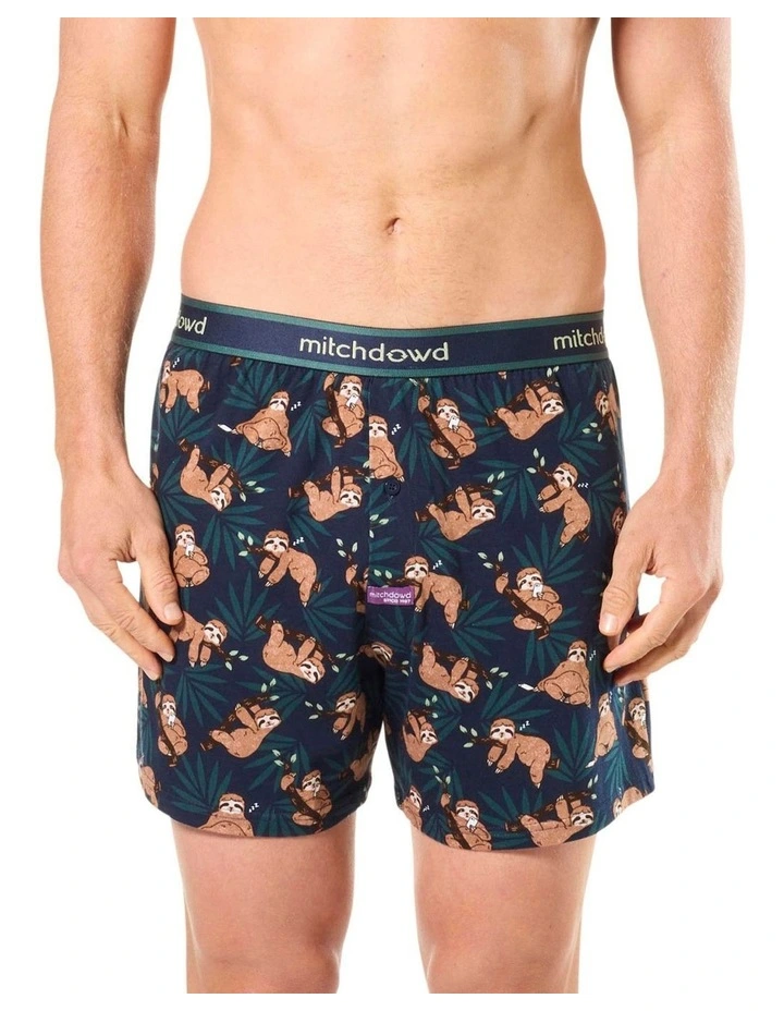 Sloth Mode Loose Fit Knit Boxershort in Blue image 1
