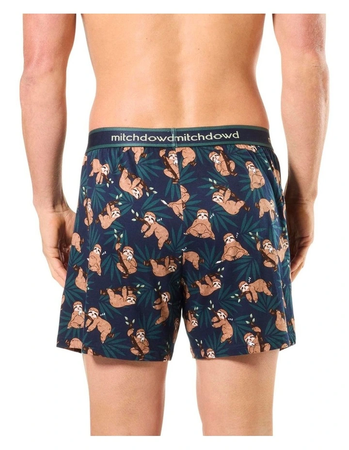 Sloth Mode Loose Fit Knit Boxershort in Blue image 2