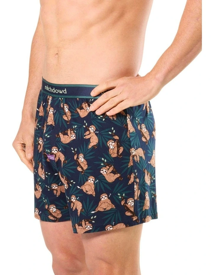 Sloth Mode Loose Fit Knit Boxershort in Blue image 3