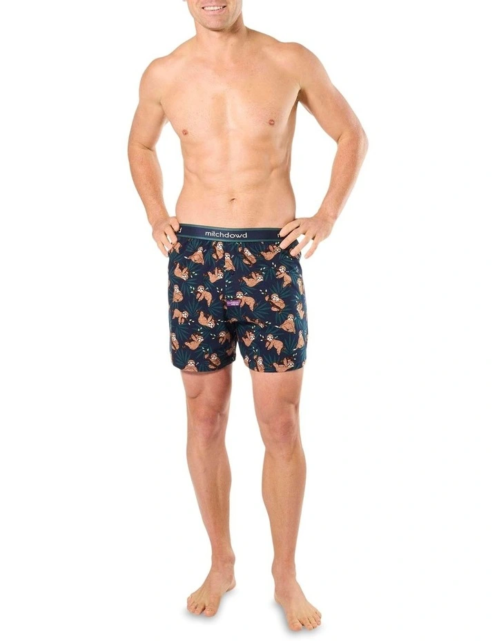Sloth Mode Loose Fit Knit Boxershort in Blue image 4