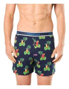 Cocktail Bar Loose Fit Knit Boxershort in Blue