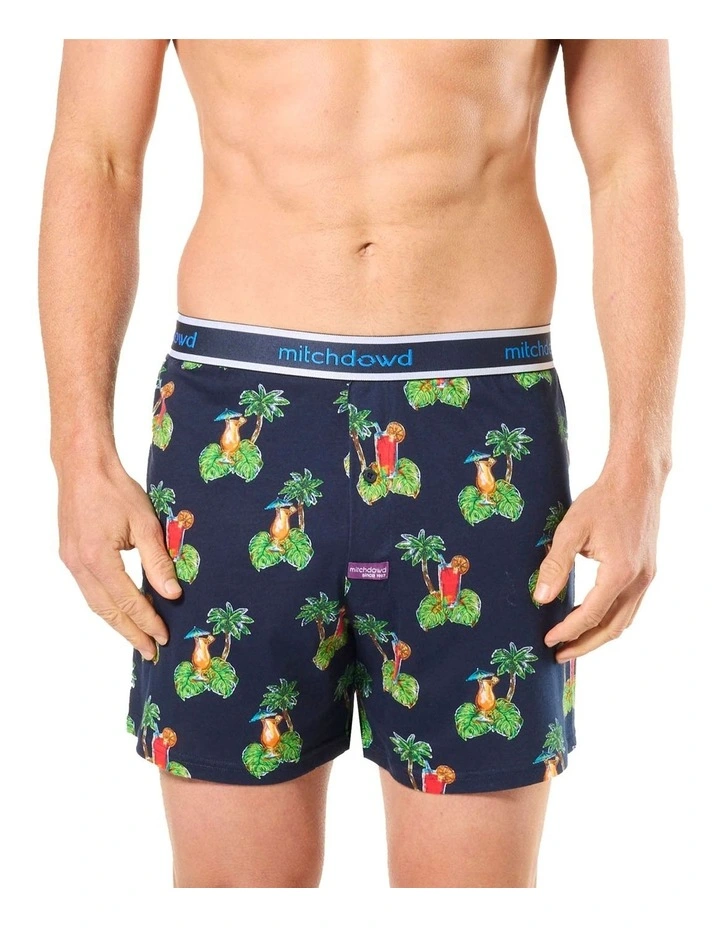 Cocktail Bar Loose Fit Knit Boxershort in Blue image 1