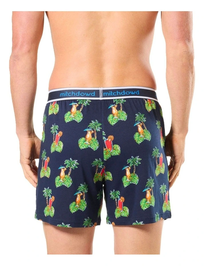 Cocktail Bar Loose Fit Knit Boxershort in Blue image 2