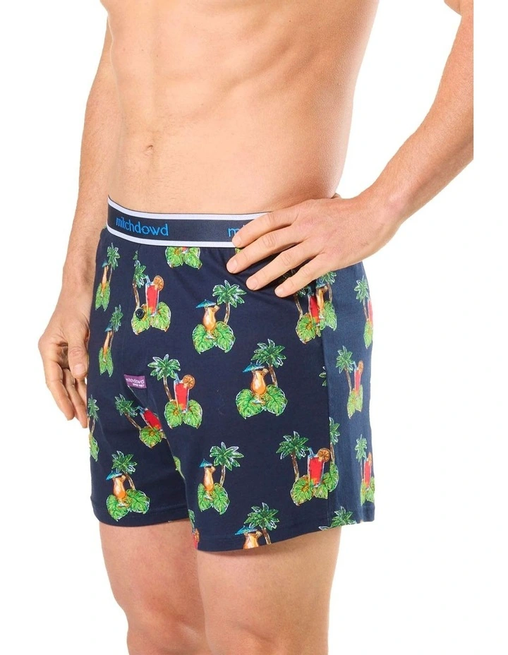 Cocktail Bar Loose Fit Knit Boxershort in Blue image 3