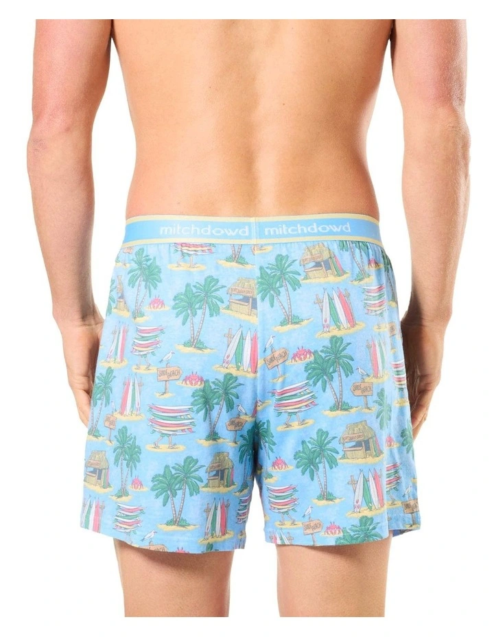 Eat Sleep Surf Loose Fit Knit Boxershort in Blue image 2