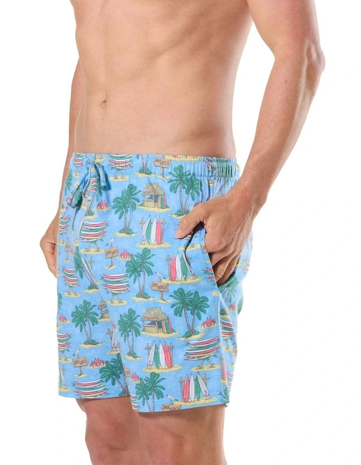 Eat Sleep Surf Loose Fit Knit Boxershort in Blue image 2