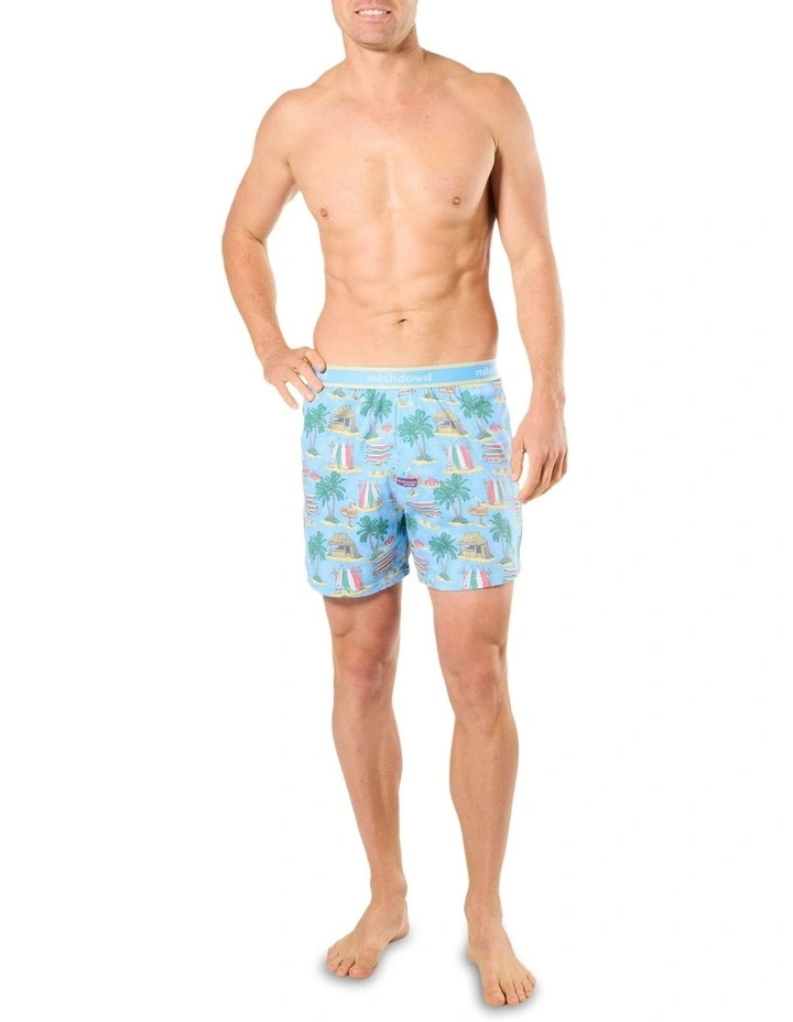 Eat Sleep Surf Loose Fit Knit Boxershort in Blue image 4