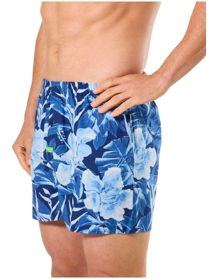 Painted Tropical Bamboo Boxer Short in Blue image 3