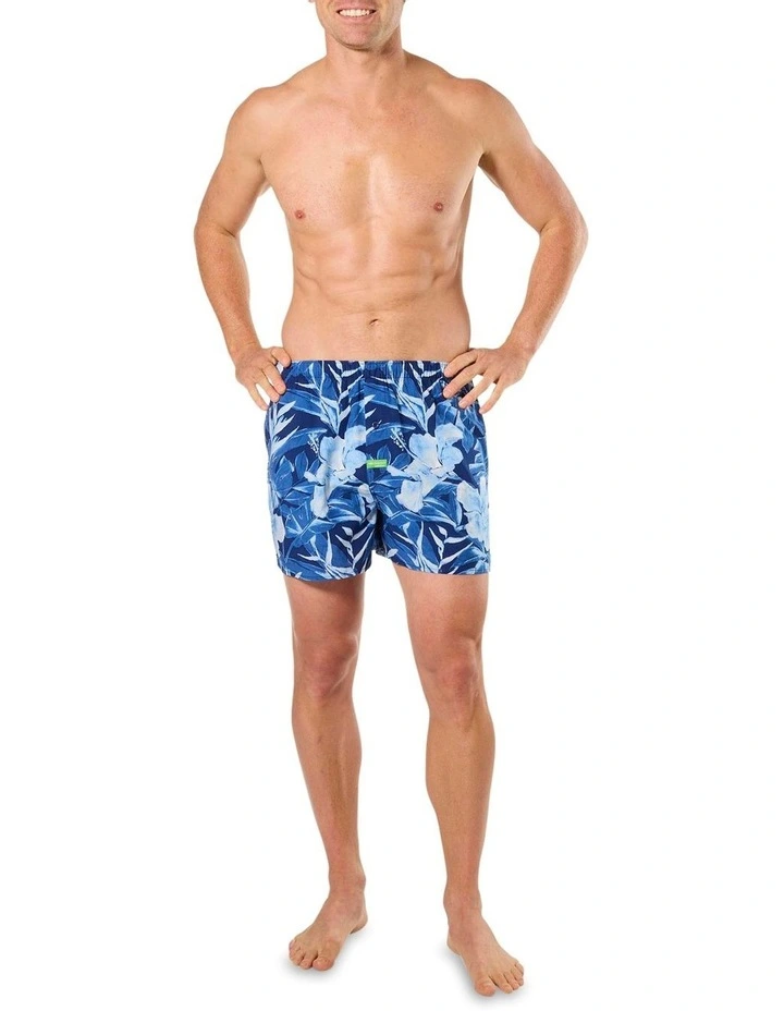 Painted Tropical Bamboo Boxer Short in Blue image 4