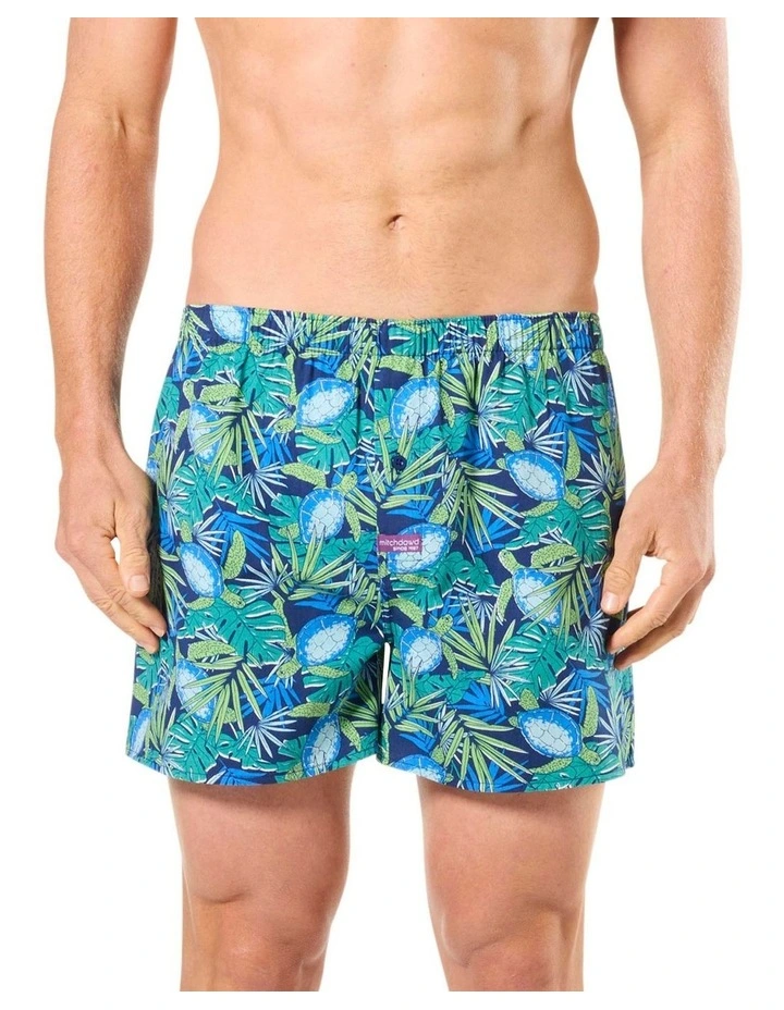 Turtle Tropics Cotton Woven Boxershort in Multi image 1