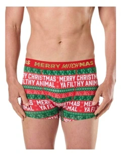 Filthy Animal Christmas Trunks in Red