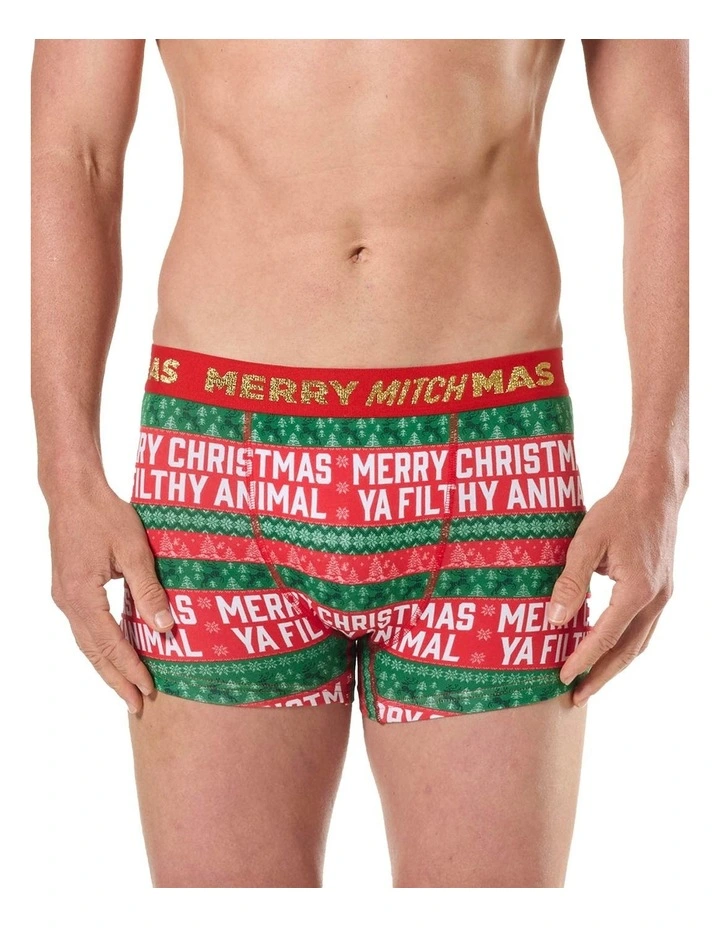 Filthy Animal Christmas Trunks in Red image 1