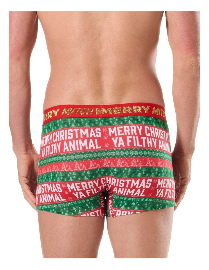 Filthy Animal Christmas Trunks in Red image 2