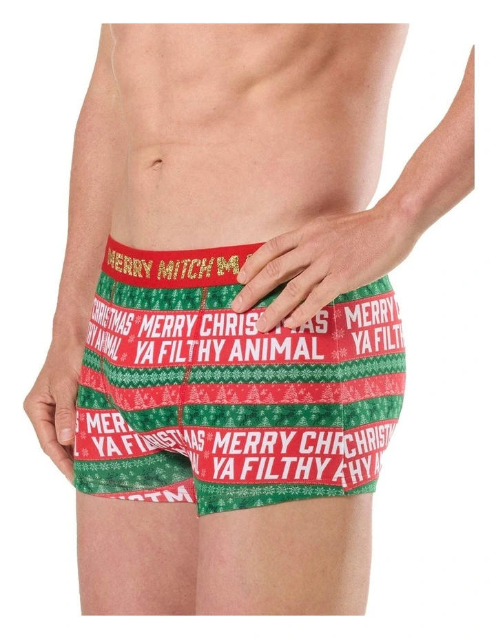 Filthy Animal Christmas Trunks in Red image 3