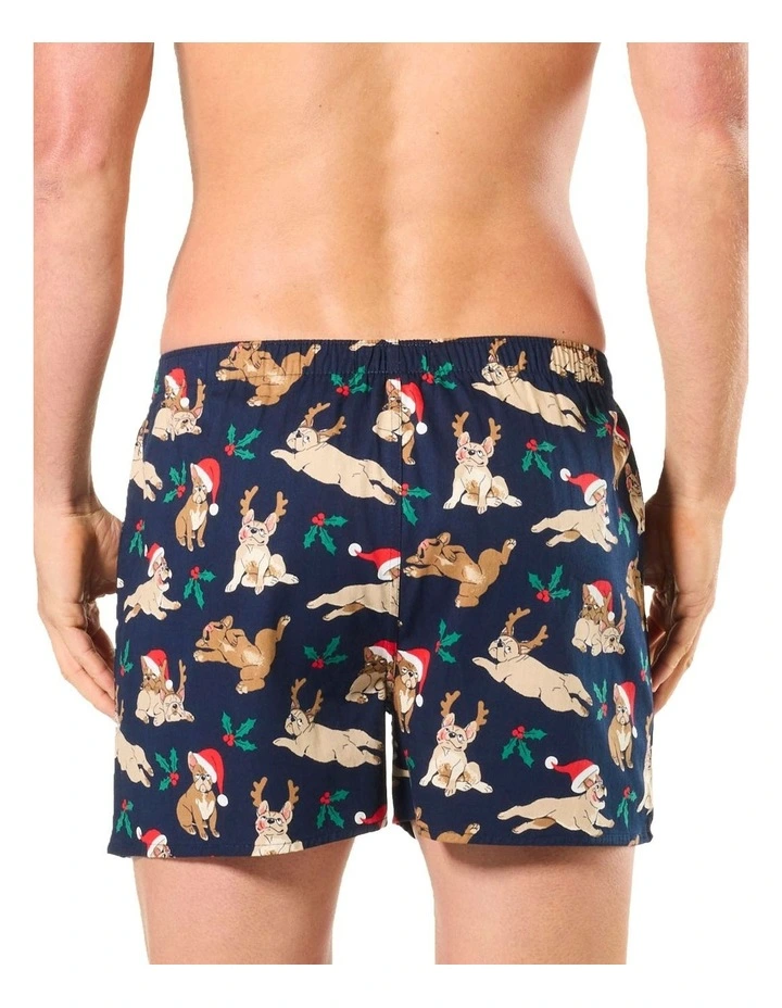 Christmas Dogs Cotton Boxershort in Blue image 2