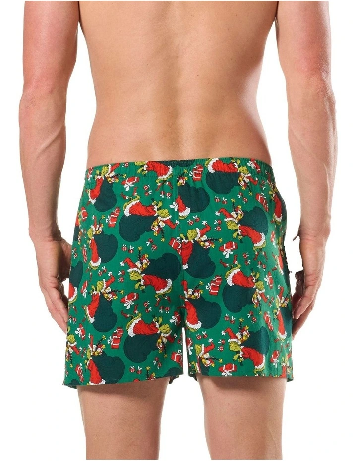 Grinch Gifts Cotton Woven Boxershort in Green image 2