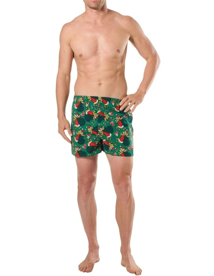 Grinch Gifts Cotton Woven Boxershort in Green image 4
