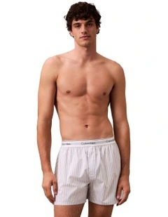 Cotton Poplin Boxer in Steady Stripe