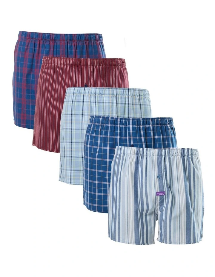 Collected Fashion Boxers 5 Pack in Multi image 1