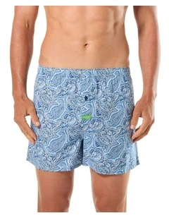 Paisley Hero Bamboo Boxer in Blue