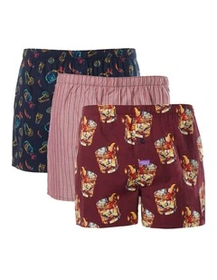 Old Fashioned Boxer Shorts 3 Pack in Multi