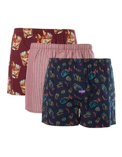 Old Fashioned Boxer Shorts 3 Pack in Multi