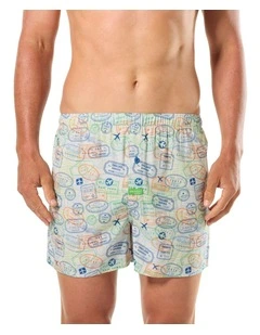 Stamp Collector Bamboo Woven Boxer in Multi