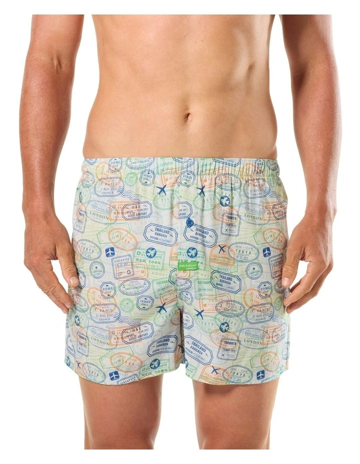 Stamp Collector Bamboo Woven Boxer in Multi image 1