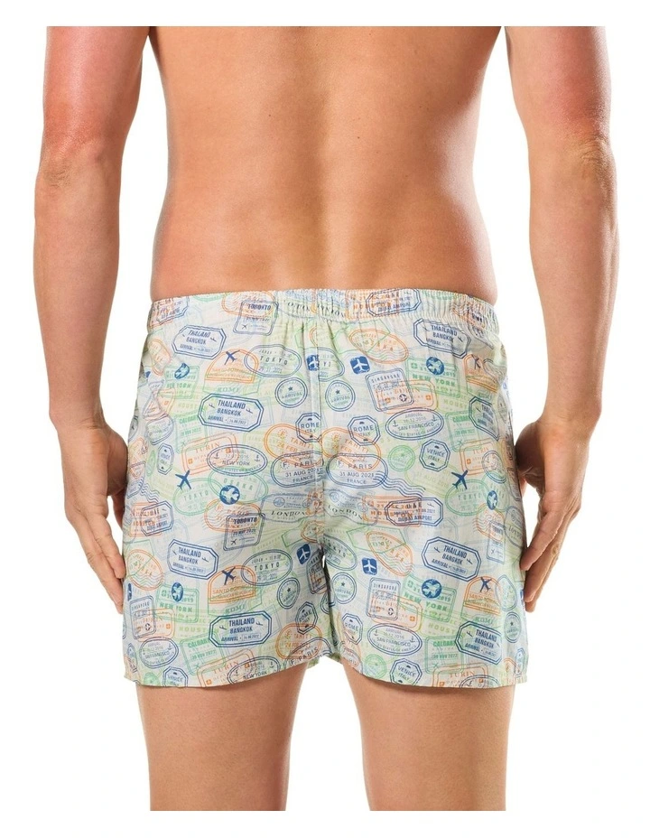 Stamp Collector Bamboo Woven Boxer in Multi image 2